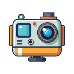 action camera vector image on white background