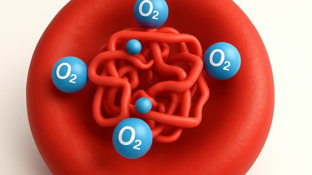 Erythrocyte Oxygen Transport: Animation of Red Blood Cell Carrying Oxygen