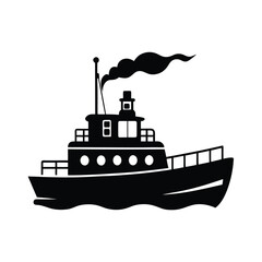 Obraz premium vector illustration of Fireboat 