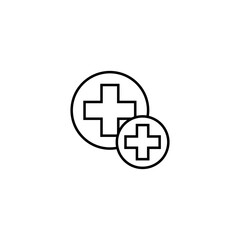 Obraz premium Minimalist line icon of plus signs for medical and health concepts