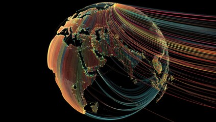 Global network radiating from Earth