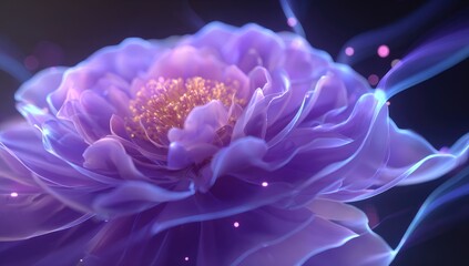 Fototapeta premium Glowing, ethereal, purple peony