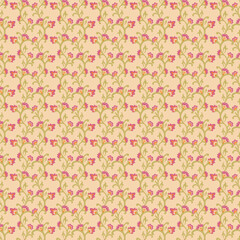 Romantic Floral Vine Seamless Pattern