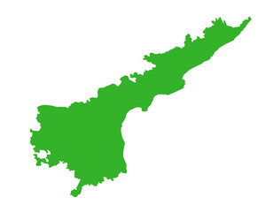 Andhra Pradesh State Green map illustration of India