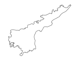 Andhra Pradesh State line map illustration of India