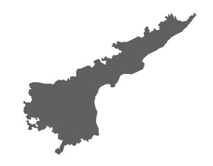 Andhra Pradesh State gray map illustration of India