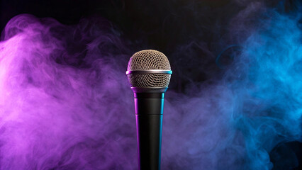 Microphone with Colorful Smoke – Live Performance Concept