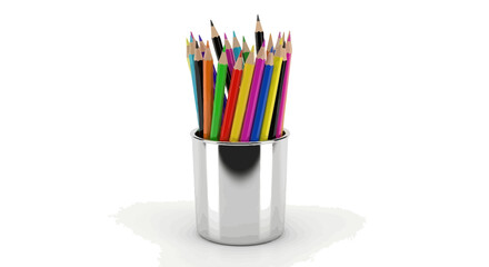 Colorful Pencils in Cup: Classroom and Office Themes