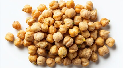 A close-up of raw chickpeas showcasing their unique texture and natural color, perfect for cooking and recipes.