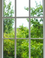 Rainy day view from a window