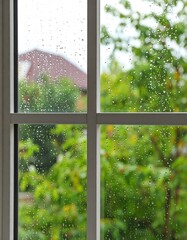 Rainy day view from window
