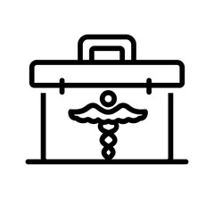 Vector black line icon for First aid