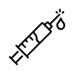 Vector black line icon for Syringe