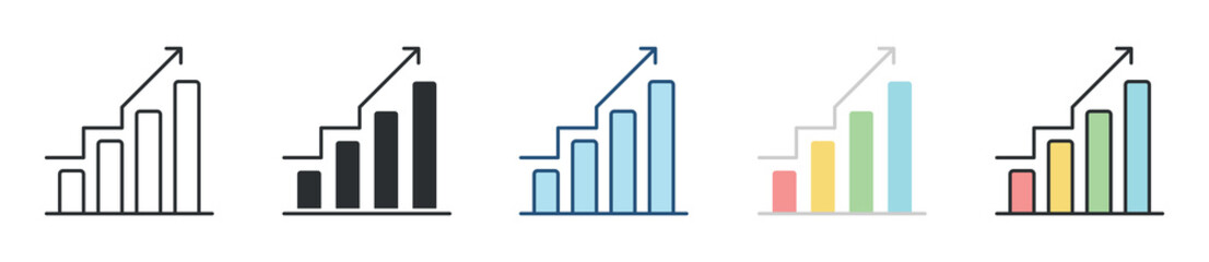 Growth Icon Set Multiple Style Collection