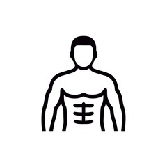 Stylized Muscular Man Silhouette Ideal for Fitness Health and Wellness Branding and Designs Featuring Strength and Physique