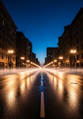 Urban symphony: A captivating convergence of light and architecture during twilight hours