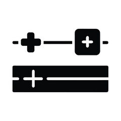 Minimalist black silhouette icon of a volume control knob