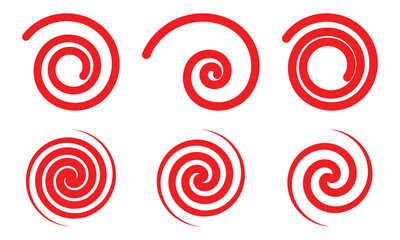 Hand drawn doodle spiral set. Drawing line spirals vector