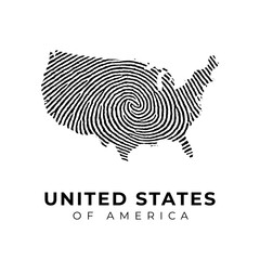 Unique Fingerprint Style United States of America Country Map Graphic Illustration