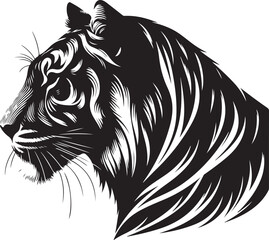  Tiger Head Vector Illustration on White Background