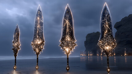 Ancient Egyptian Mythology・Entropy Trial of Seven Underworld Gates | Matter State Transition (Floral Energy→Bronze Patina→Sacred Geometry Deconstruction→Stellar Particles)