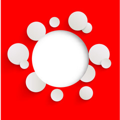 abstract red background with white circles