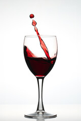 Splashing Red Wine in Glass. High-Speed Photography