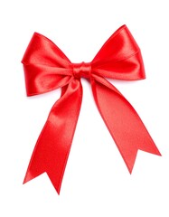 Fototapeta premium Red satin ribbon bow (7)