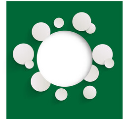 abstract green background with white circles