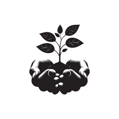 seedling tree on hand Vector (1).eps
