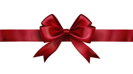 Elegant Red Ribbon Bow for Gift Wrapping and Decoration Purposes
