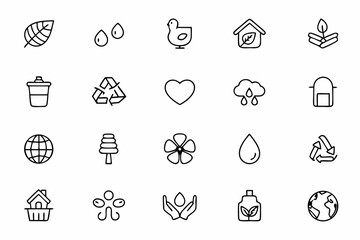 A clean-line collection depicting nature-friendly living with a zero waste mindset. Great for organic packaging, eco-friendly merch, and lifestyle prints.