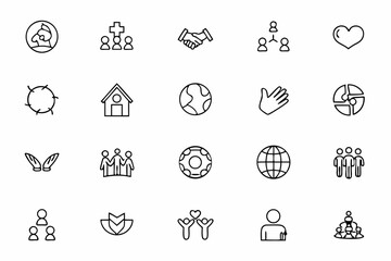 Fototapeta premium A conceptual bundle showcasing the layers and diversity of modern society through symbolic minimalism in single-line art. Ideal for awareness posters, NGO campaigns, and editorial designs.