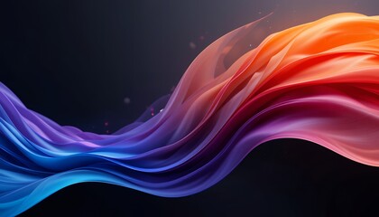 vibrant flowing wave of blue purple and orange colors blending in a smooth abstract motion