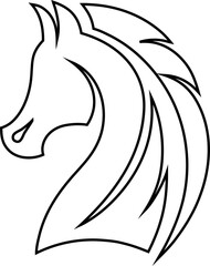 Horse head logo in clean outline style. Perfect for riding clubs, ranch branding, and minimalist animal graphics.

