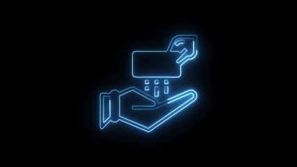 Donation Animation with Glowing Lines on Black Background