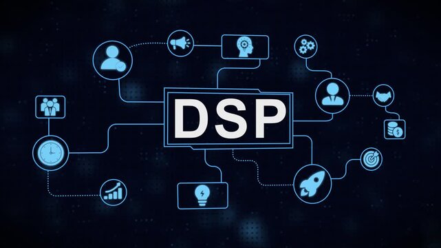 Conceptual dsp diagram illustrating digital advertising and marketing strategies