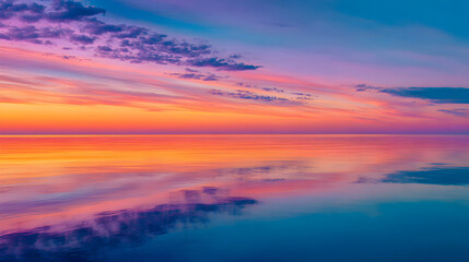 Fototapeta premium Colorful Sunset Over Calm Water