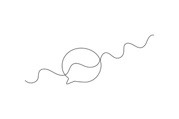 Minimalist one line drawing of speech bubble isolate vector illustration

