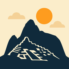 Machu Picchu in Cusco Peru vector illustration