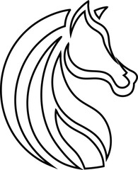 Line art horse head logo design. Best for vet logos, pet care brands, and western-themed illustrations.

