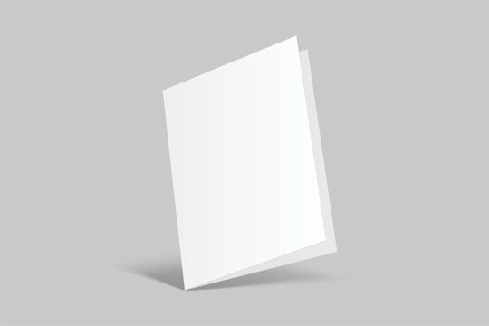 Bifold Blank Mockup, Open Leaflet template .Blank paper cover for pamphlet, catalog, flyer, notecards, note paper, greeting card, wedding invitation, gift card, postcard, flier, brochure or letter