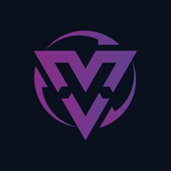 Futuristic Initials MV Monogram Logo Design Inspiration