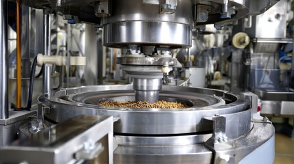 A machine is making food in a factory