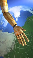 Robotic hand over Earth