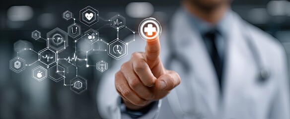 Doctor interacts with medical interface