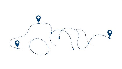 Winding path with markers