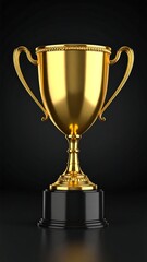 Gold trophy on black base, elegant design