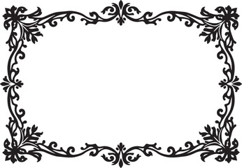 Elegant Floral Border Vector Design, featuring intricate petal details and graceful swirling elements