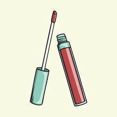 Lip gloss tube with applicator cosmetic product illustration